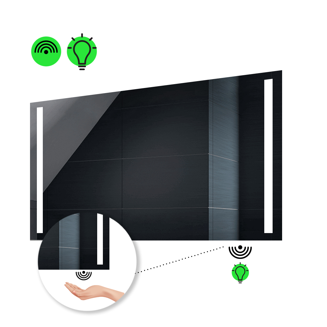 

Зеркало Adelita с Led-подсветкой, с ИК включателем 80x60 см