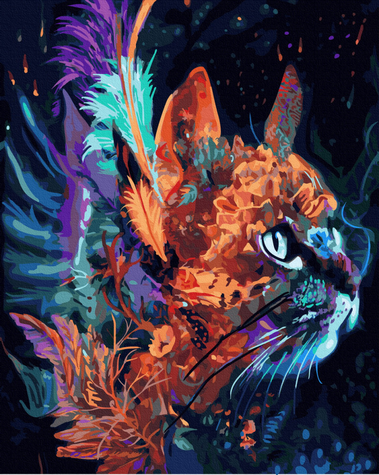 

Картина по номерам. Rainbow Art "Тайна кошки" GX40317-RA