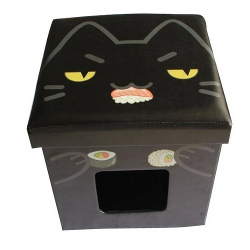 

Интерьерный пуф Croci Catmania Black Cat с домиком для кота 38x38x38 см черный