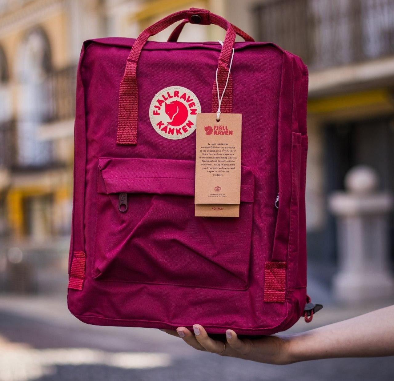 

Молодежный рюкзак Fjallraven Kanken Classic Ox Red F23510.14 бордовый