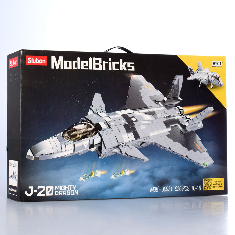 

Конструктор SLUBAN M38-B0931 "Model Bricks" Літак Могутній дракон, 926 деталей