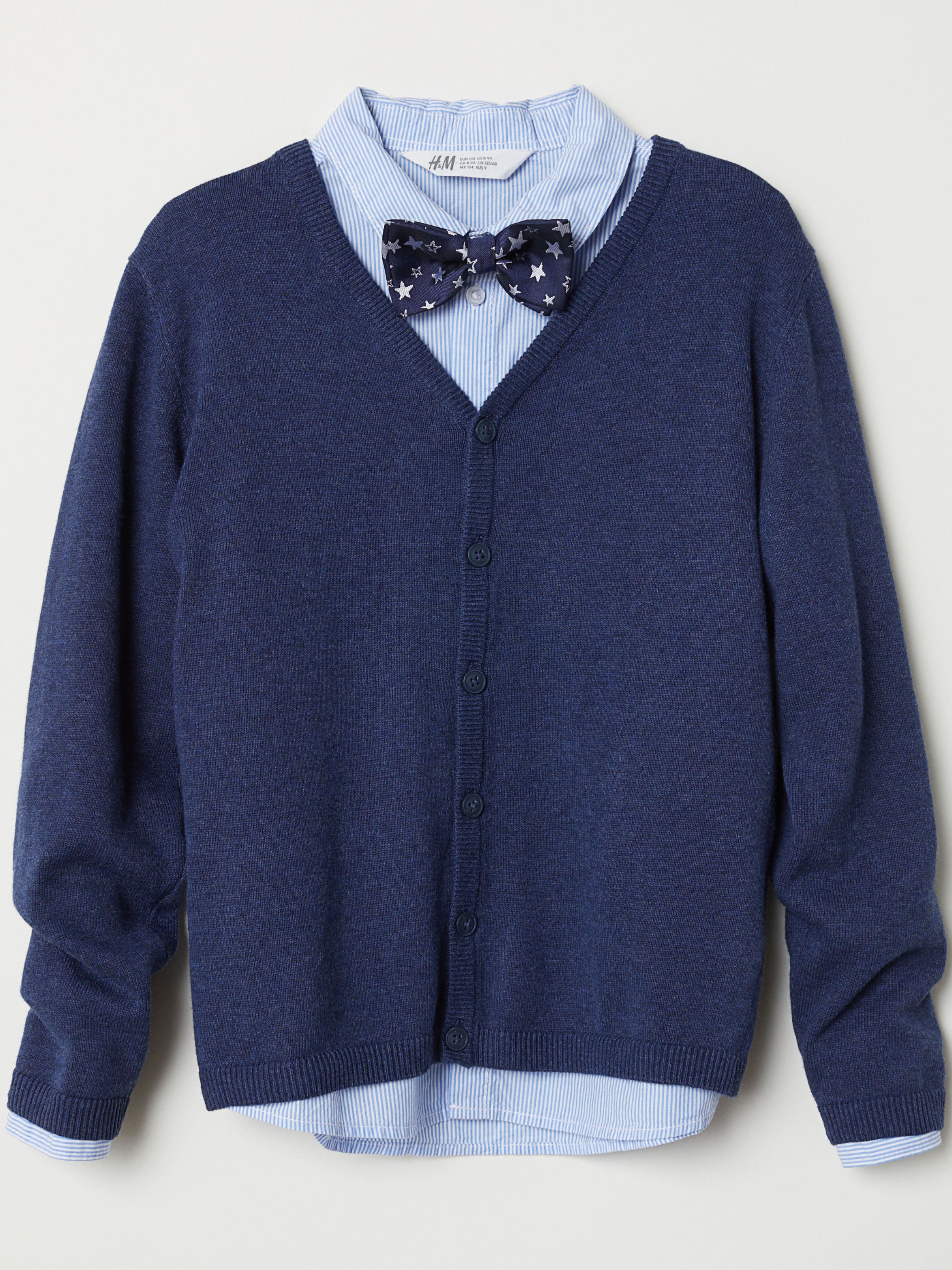 

Комплект джемпер и рубашка "нарядный джентльмен" H&M 0677026 92 cm Синий