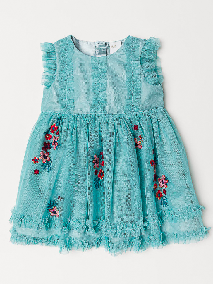 

Сетчатое платье с вышивкой H&M 0639600 68 cm (5950368cm) Синий