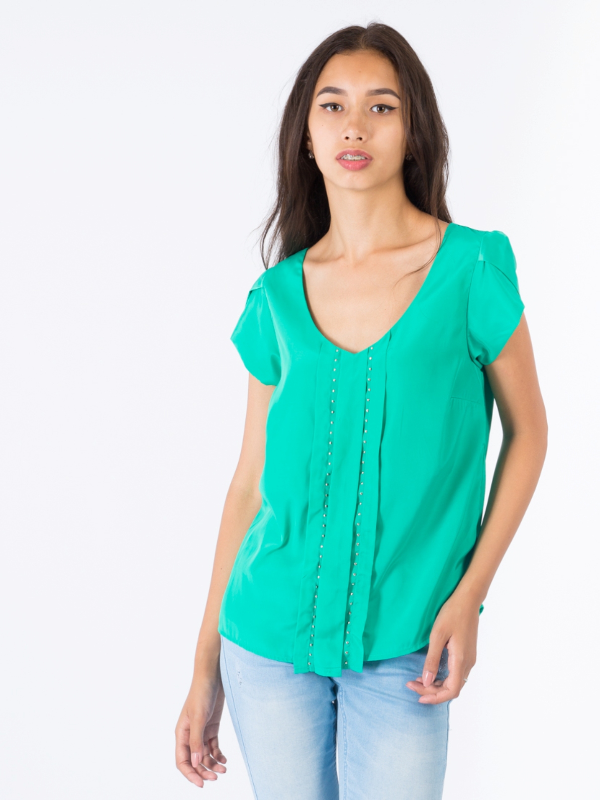 

Блузка Saint Tropez J1146  Бирюзовый, Блузка Saint Tropez J1146 S Бирюзовый