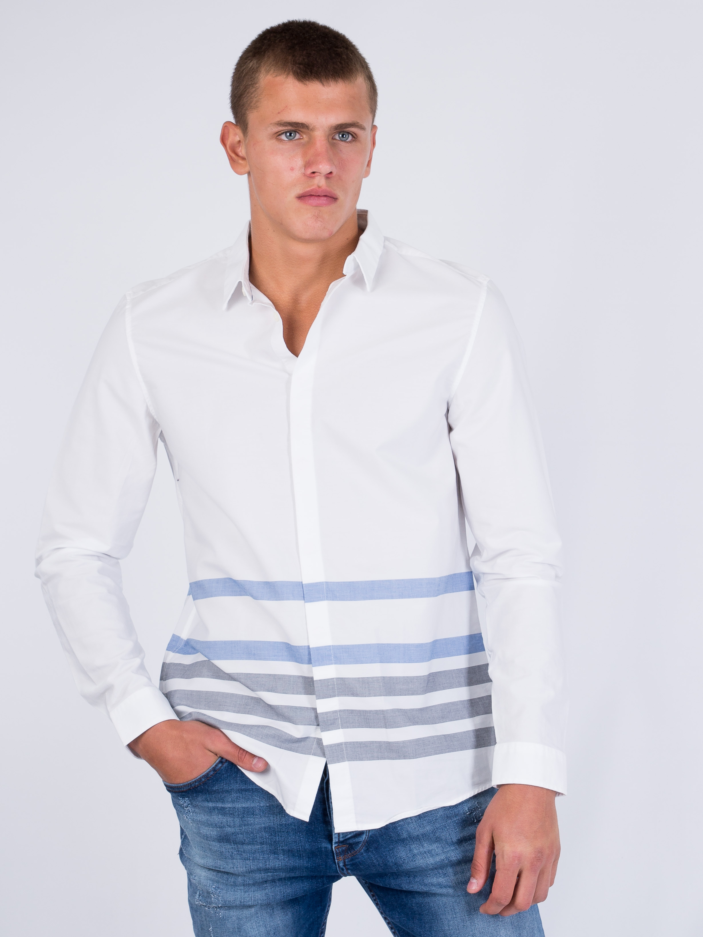 

Рубашка Jack & Jones 217105546  Голубой, Рубашка Jack & Jones 217105546 L Голубой