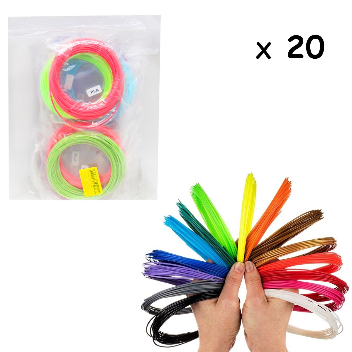 

Пластик для электронной 3D ручки PLA 20 мотков х 10 м MiC (EL-3D Pen 10meters) (163274)