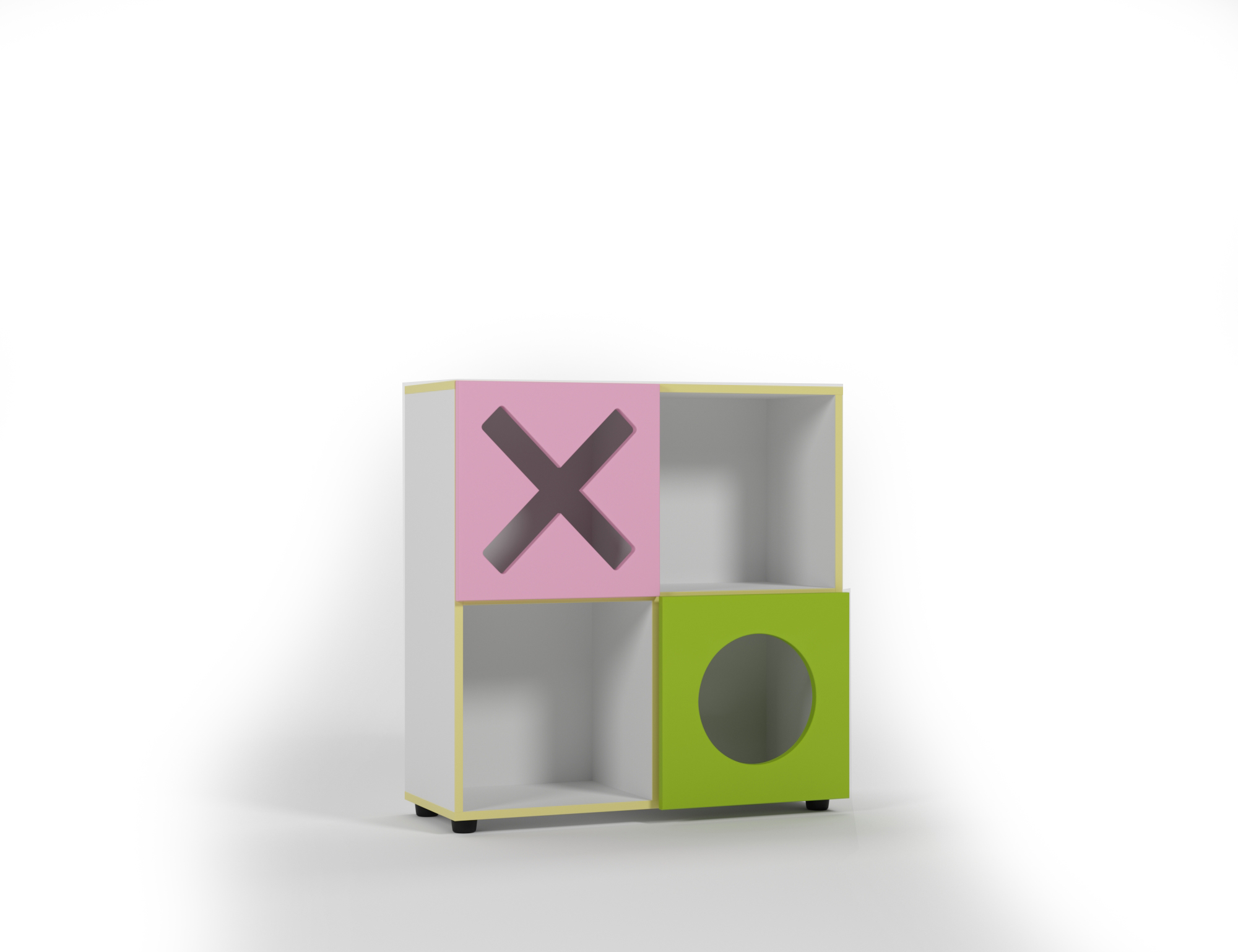 

Модульный шкаф Фигуры-2 с закрытыми ящиками и открытыми отделениями для учреждений образования 80х34.6х83 см