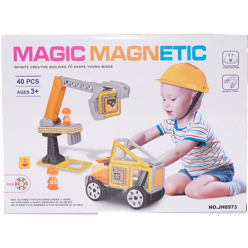 

Магнитный конструктор (машина со строительным краном) Magic magnetic JH8973
