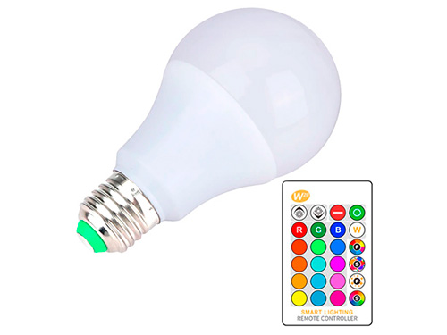 

Светодиодная E27 LED RGB 10Вт лампа OEM, 16 цветов с пультом ДУ (116248)