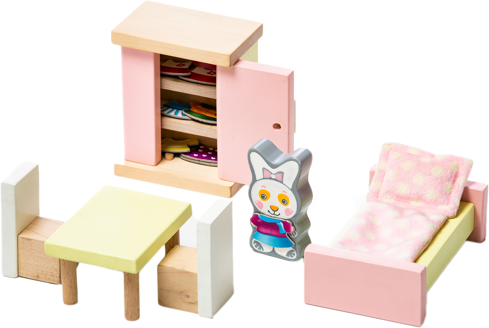 Акція на Деревянная развивающая игра Cubika Детский набор Мебель 2 Спальня 16 деталей (4823056512640) від Rozetka UA