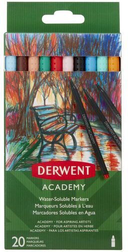 

Набор цветных водорастворимых маркеров Derwent Academy Markers 20 штук (98202)