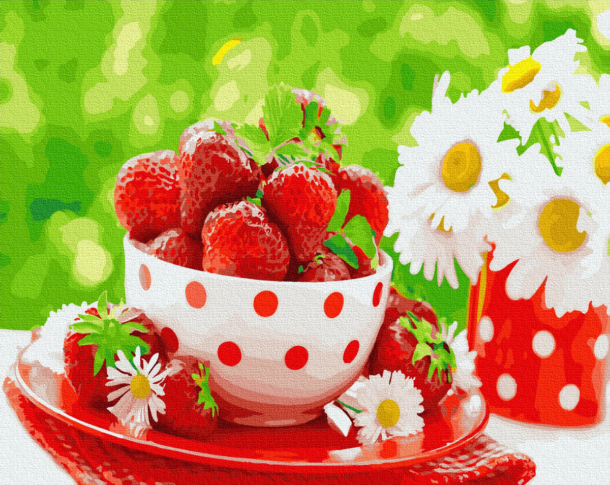 

Картина по номерам - Клубничный перекус BrushMe 40*50см. (GX31952)