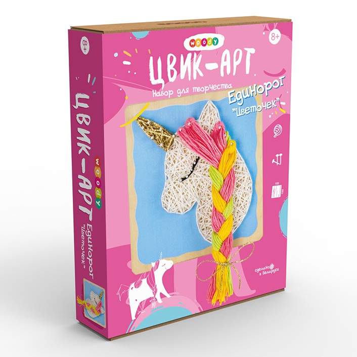 

Набор для детского творчества Стринг-арт Woody "Единорог Цветочек"