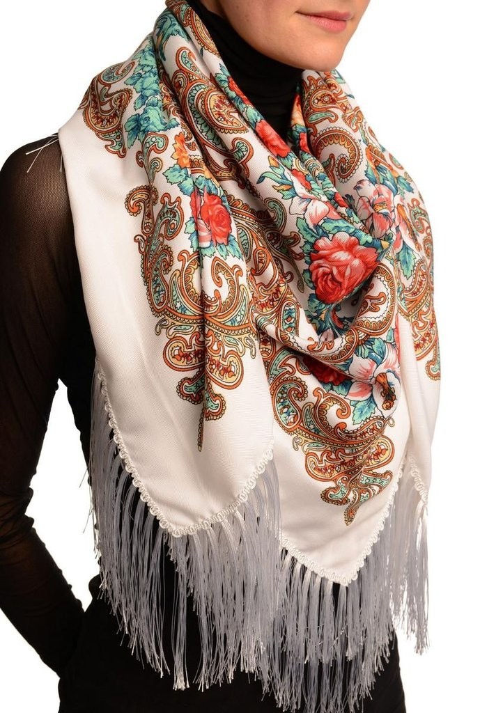 

Платок Платочная мануфактура Павлопосадский 115х115 см Белый (2115)