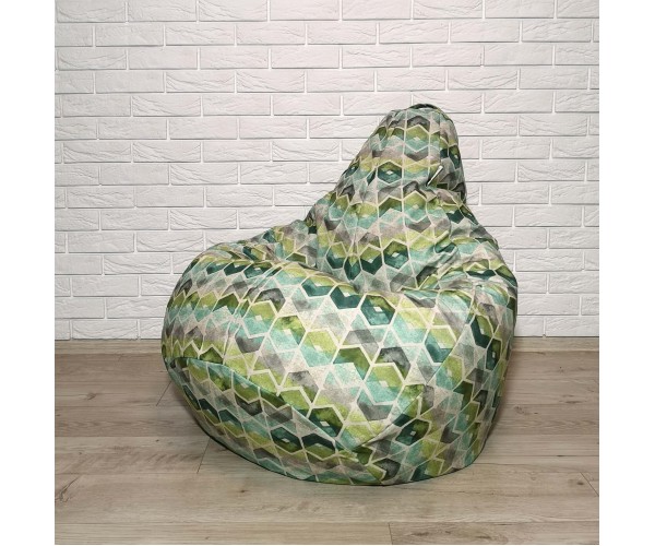 

Кресло-груша велюр "Салатовый ромб" KatyPuf XL 125x90