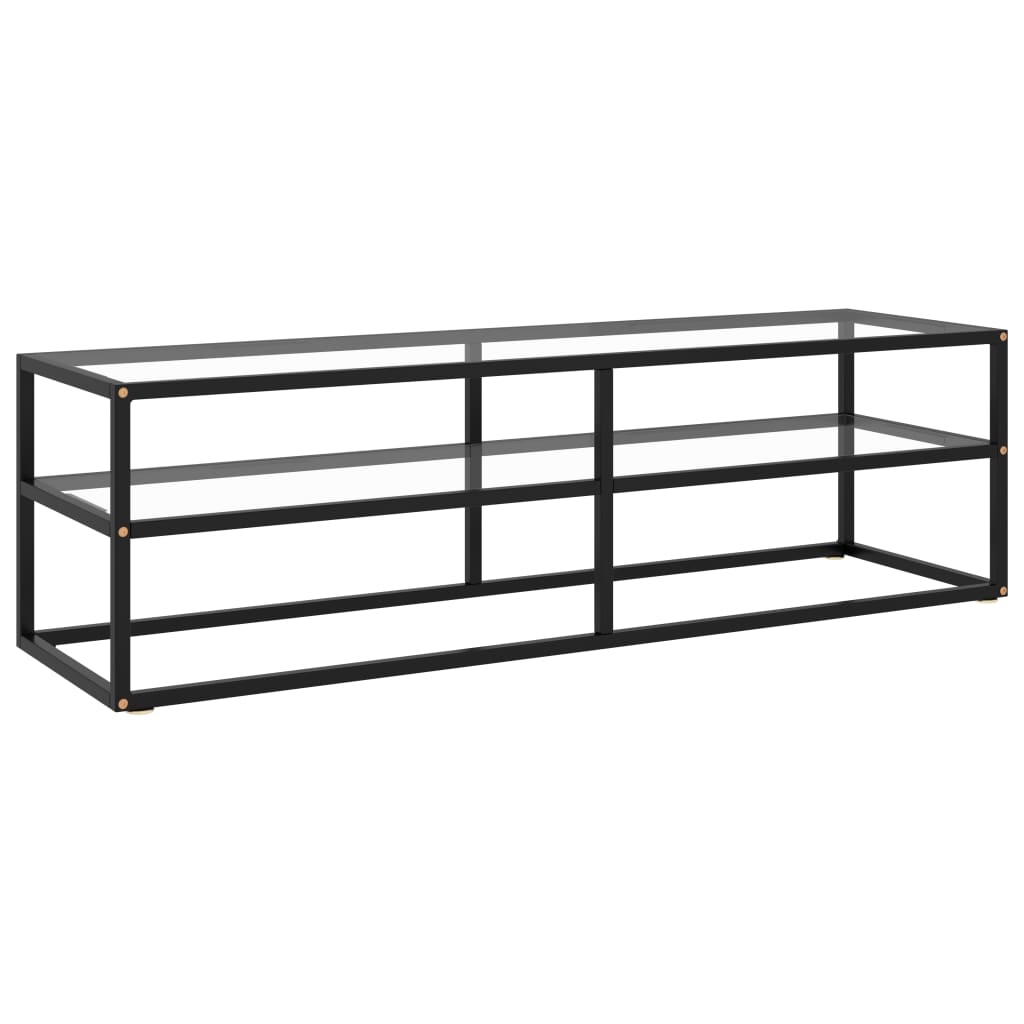 

Тумба під телевізор Shumee 140x40x40 см загартоване скло чорна 322863