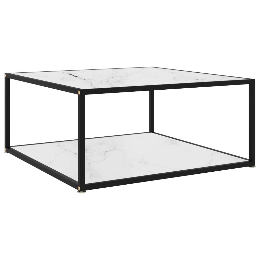 

Чайний стіл Shumee 80x80x35 см біле загартоване скло 322894