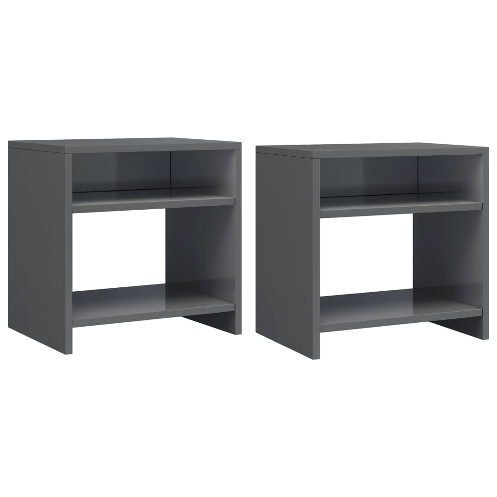 

2 Тумбочки Shumee біля сірого кольору глянцеві 40x30x40 см ДСП 800026