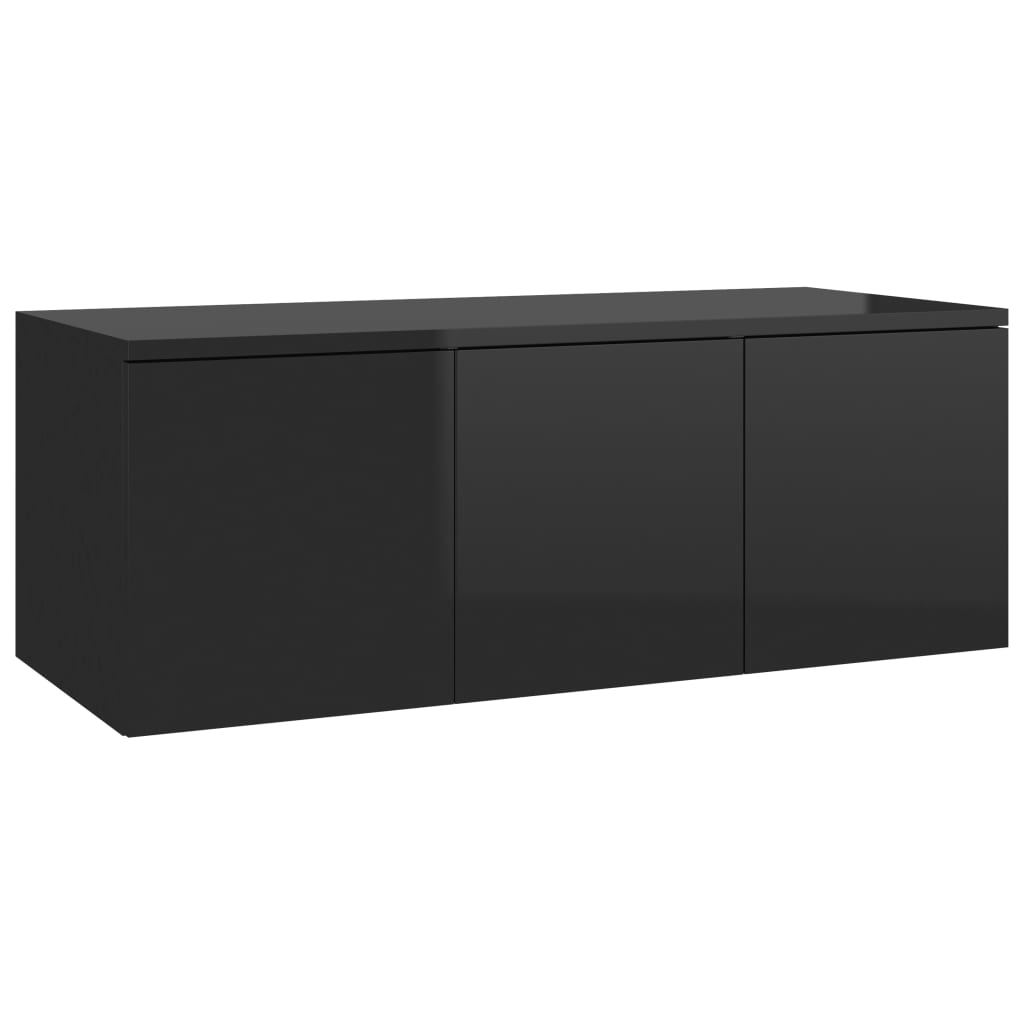 

Тумба під телевізор Shumee 80x34x30 см ДСП чорний глянець 801866
