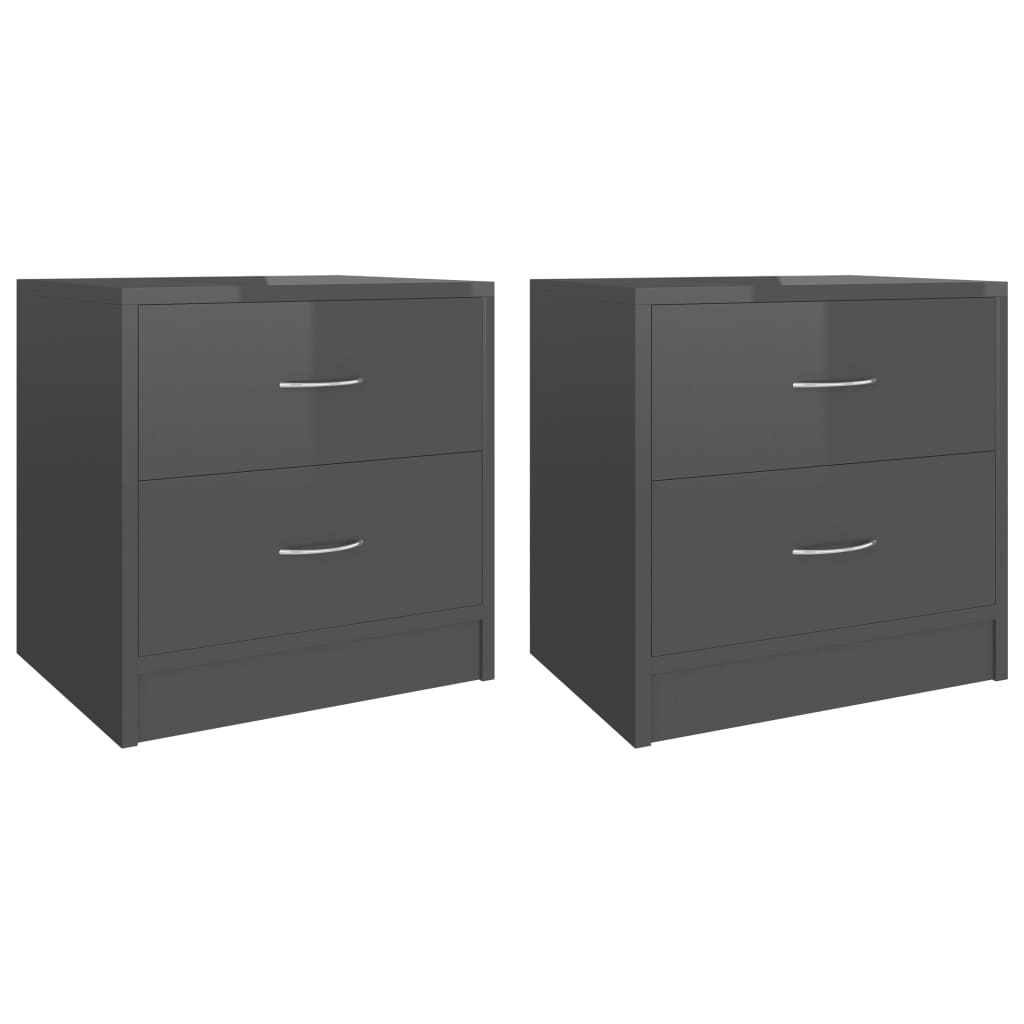 

Тумбочки Shumee 2 шт. Глянцеві сірі 40x30x40 см 801052