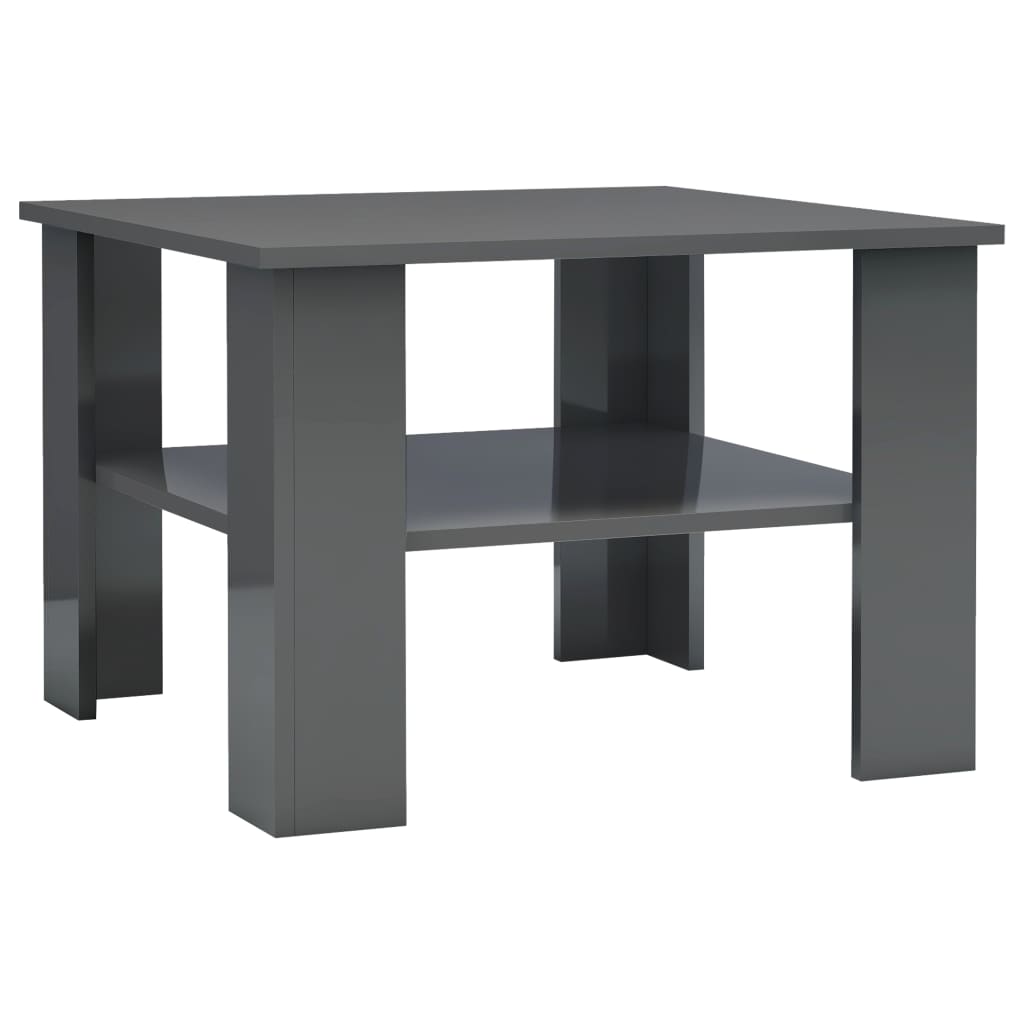 

Журнальний столик Shumee глянцевий сірий 60x60x42 см ДСП 800215