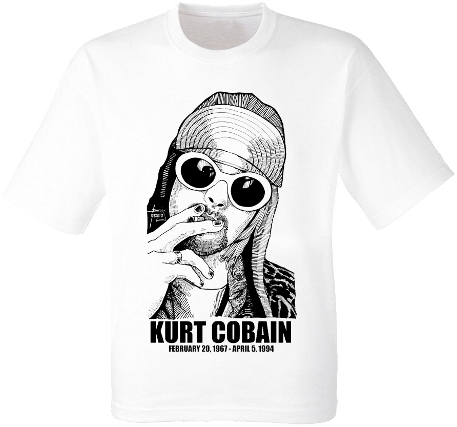 

Футболка Fat Cat Nirvana "Kurt Cobain" (1967-1994) [белая]  13032, Футболка Fat Cat Nirvana "Kurt Cobain" (1967-1994) [белая] L 13032