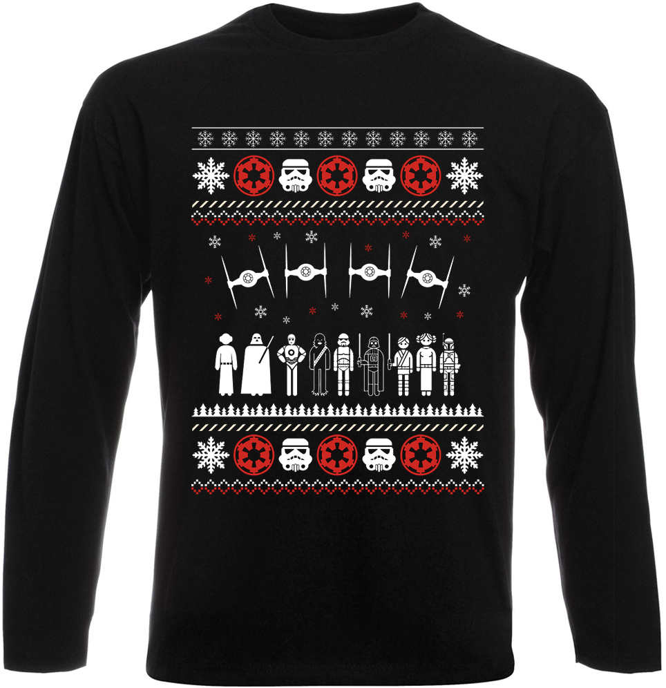

Футболка с длинным рукавом Fat Cat Star Wars - Galaxy Adventure Inspired Christmas (чёрная) XXL 24334