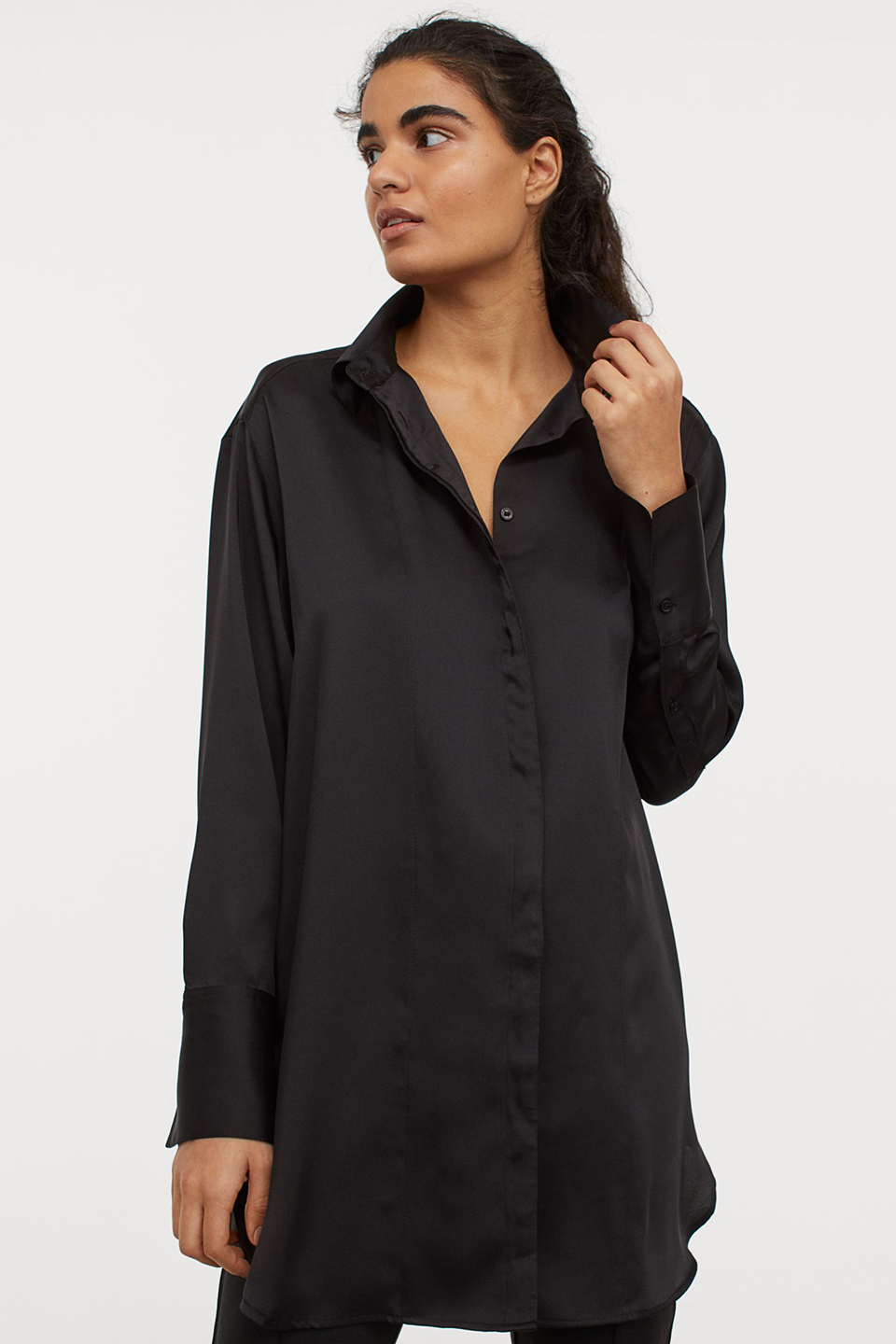 

Рубашка-туника H&M 939975b05 XS Черная