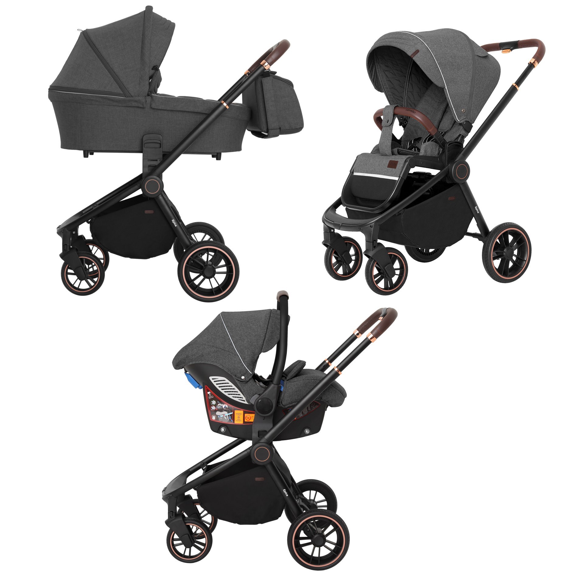

Коляска универсальная CARRELLO Epica CRL-8511/1 (3in1) Iron Grey
