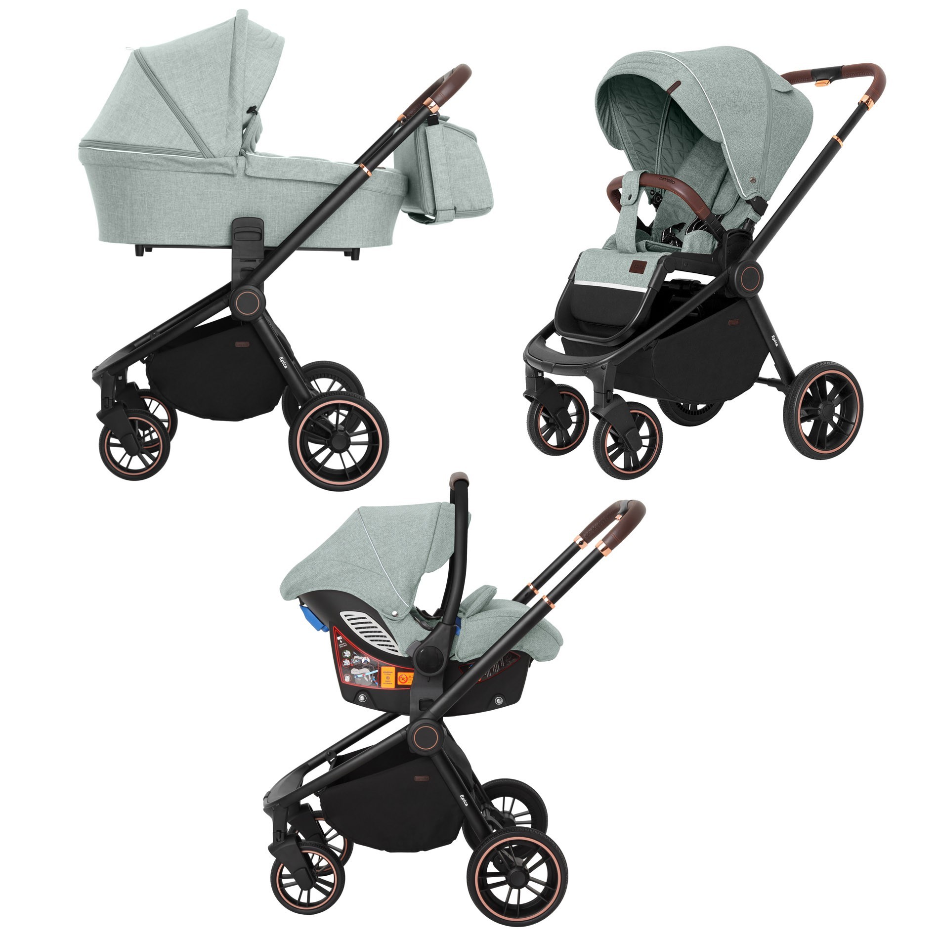 

Коляска универсальная CARRELLO Epica CRL-8511/1 (3in1) Tea Green Mint