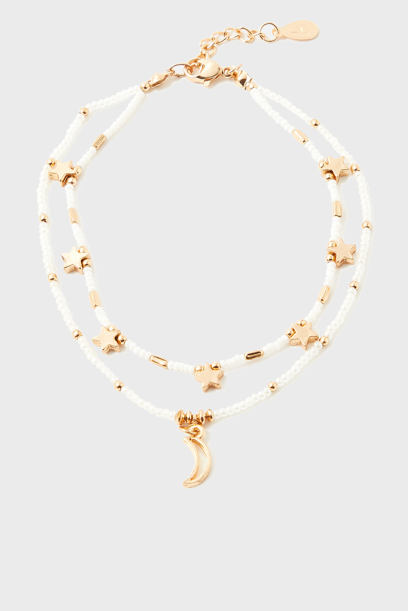 

Женский белый браслет BEADED STAR & MOON Accessorize OS 184076