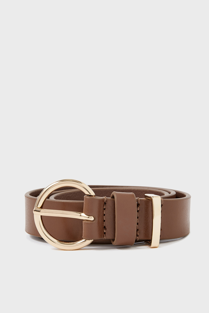 

Женский коричневый кожаные ремень Round Buckle Leather Accessorize S 995360