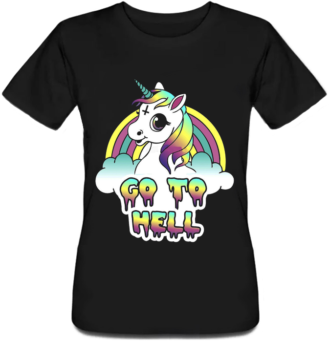 

Женская футболка Fat Cat Unicorn - Go To Hell  16877, Женская футболка Fat Cat Unicorn - Go To Hell XS 16877