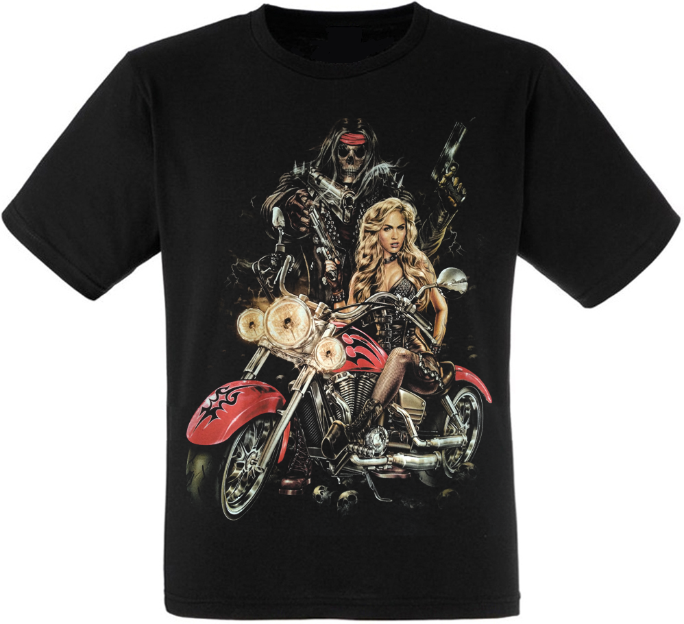 

Футболка Fat Cat Biker Skull with Girl XXL 13169