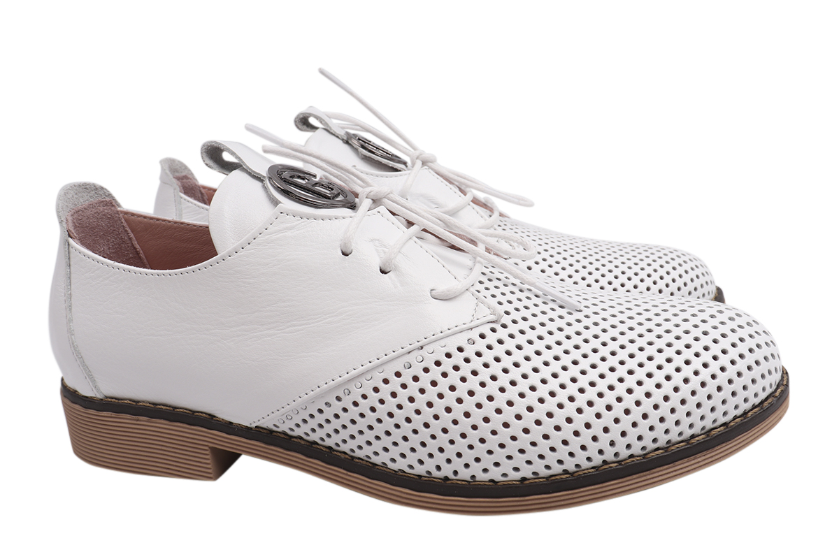 

Туфлі жіночі з натуральної шкіри, на низькому ходу, білі, Туреччина Euromoda 467-21LTC 37