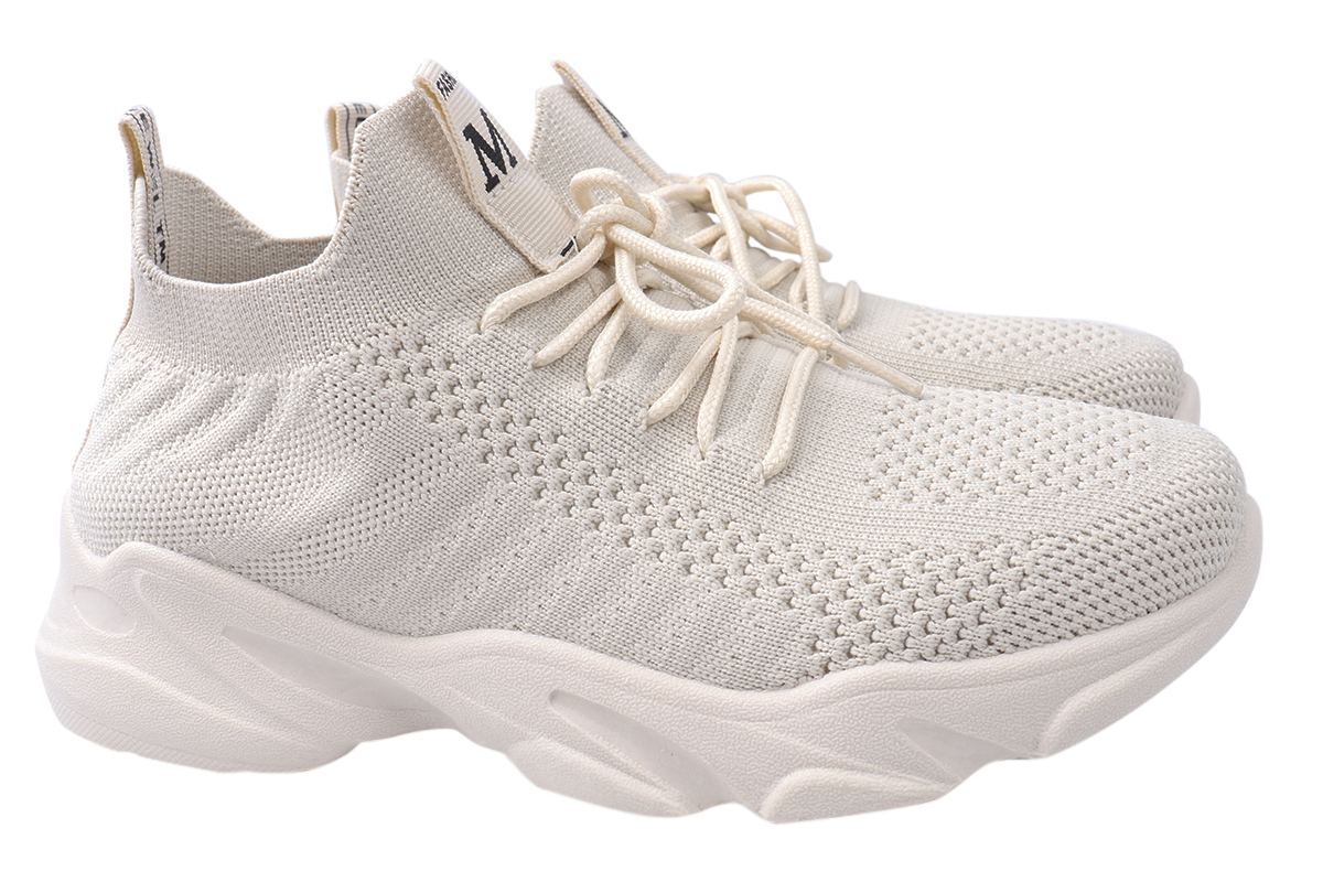 

Кросівки жіночі з текстилю, на платформі, на шнурівці, молочні, Li Fexpert 590-21LK 40