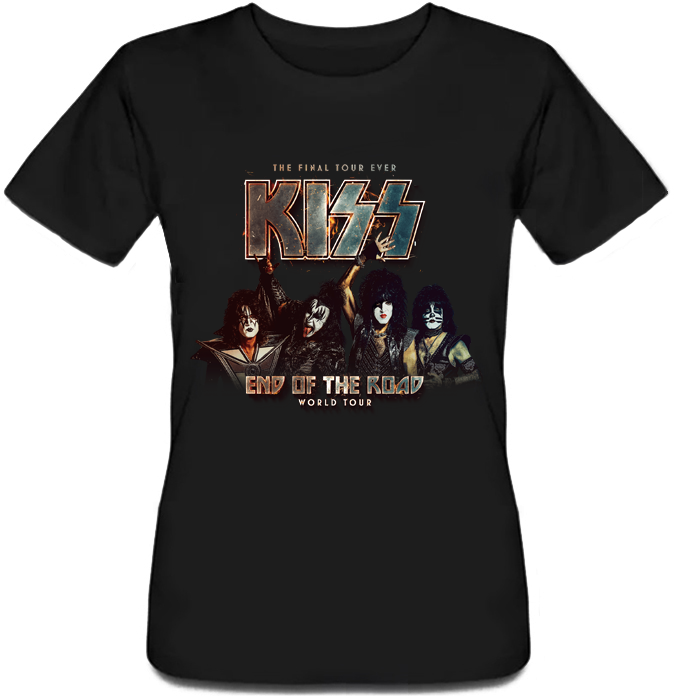 

Женская футболка Fat Cat Kiss - End Of The Road - World Tour (чёрная)  25845, Женская футболка Fat Cat Kiss - End Of The Road - World Tour (чёрная) XS 25845