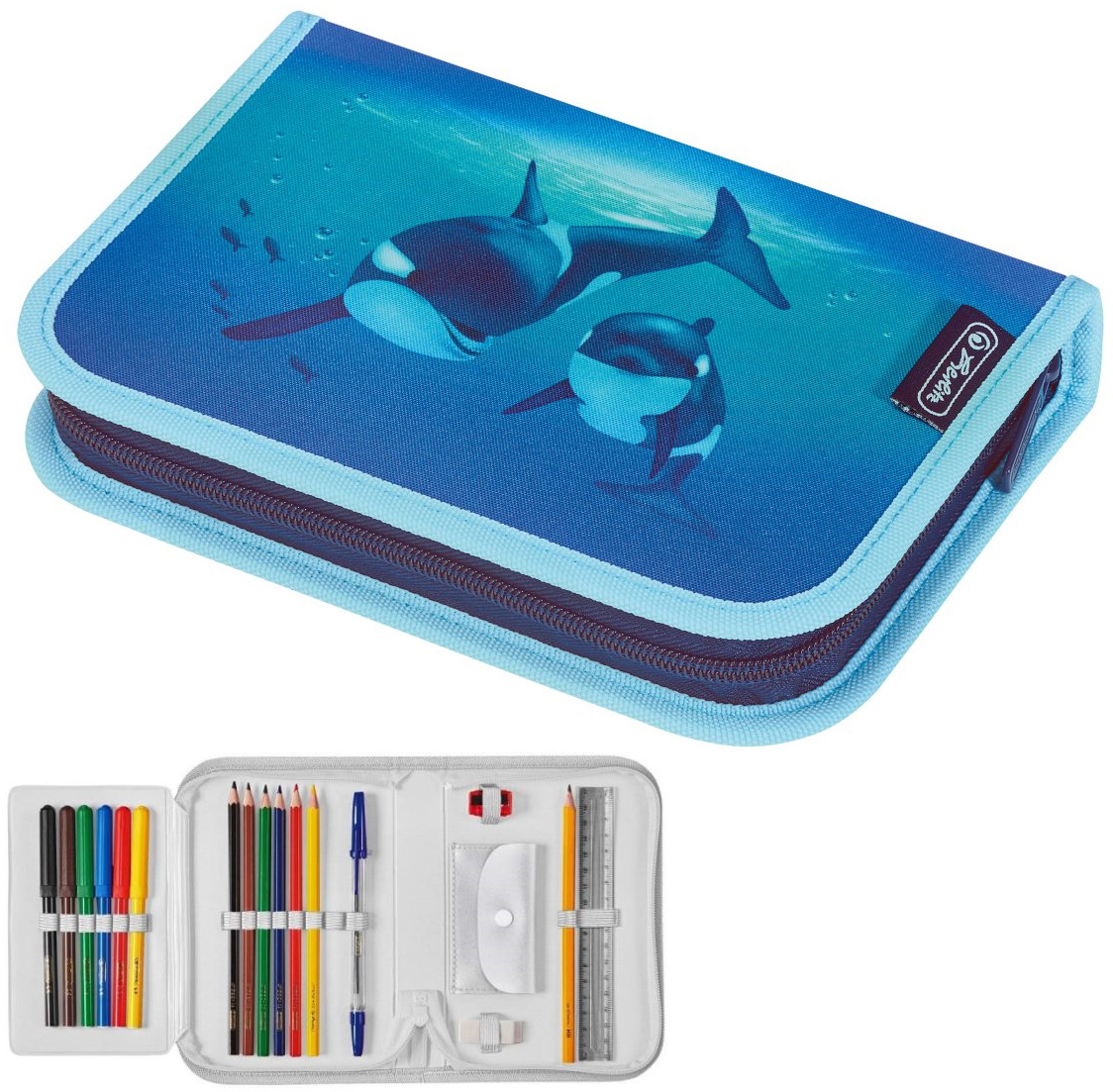 

Пенал с наполнением 19 предметов Herlitz Oceanside Whales Киты (50032907W)