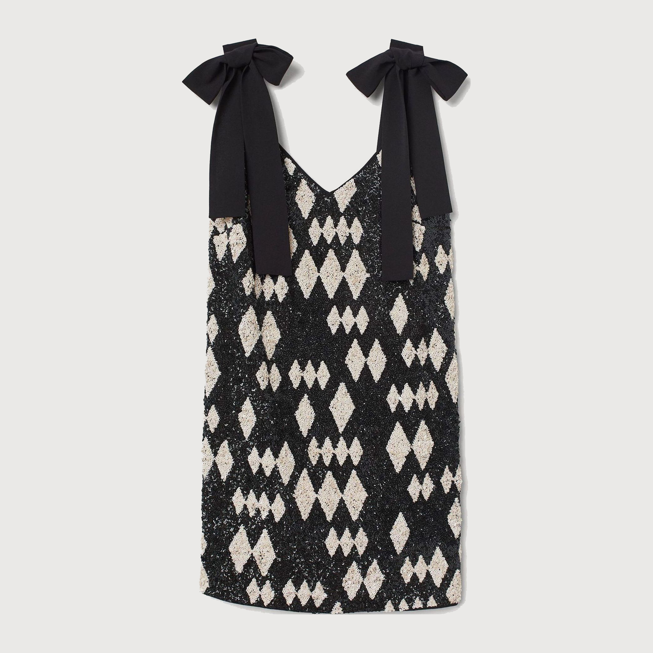 

Платье H&M 8077230-AAJI 38 Черное с белым