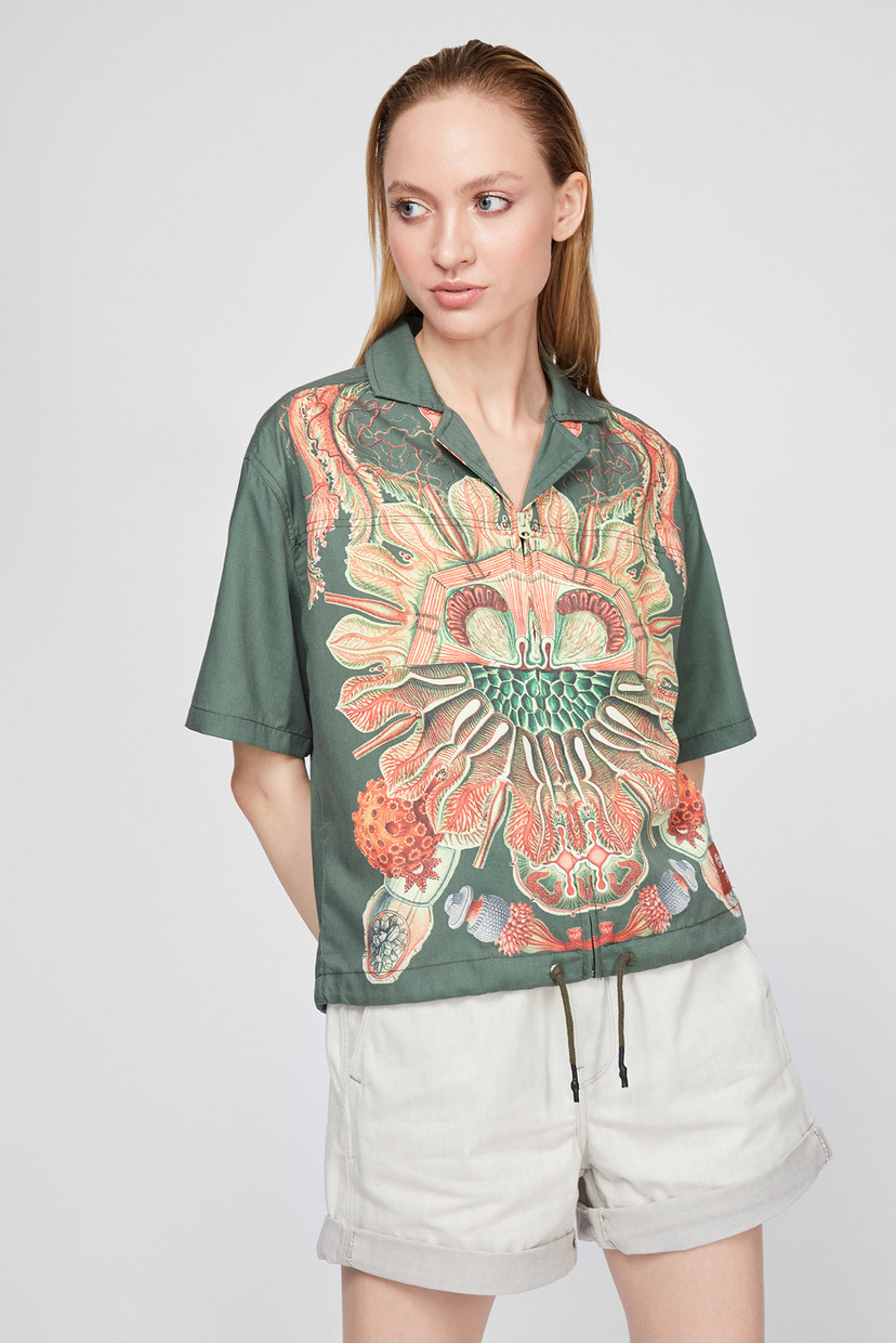 

Женская зеленая рубашка Hawaiian shirt printed G-Star RAW  D19948,C948, Женская зеленая рубашка Hawaiian shirt printed G-Star RAW S D19948,C948
