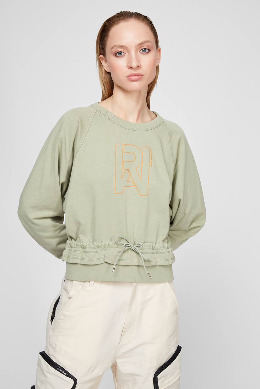 

Женский светло-зеленый свитшот RAW Drawcord Raglan Crewneck G-Star RAW M D19795,A970