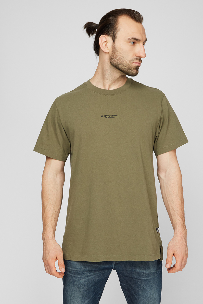 

Мужская зеленая футболка Center Chest Logo GR Loose G-Star RAW XS D20507,C336