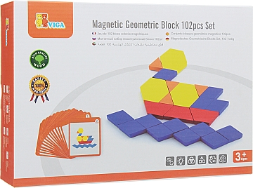 

Набор Блоки геометрические на магнитах, 102 эл. - Viga Toys (20-866015)