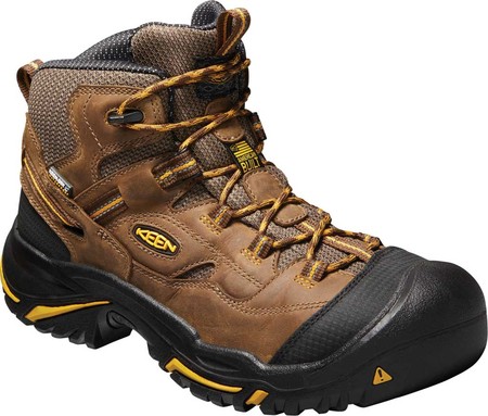 

Мужские ботинки KEEN Utility Braddock Mid Soft Toe Waterproof Work Boot Cascade Brown Nubuck Leather 40.5