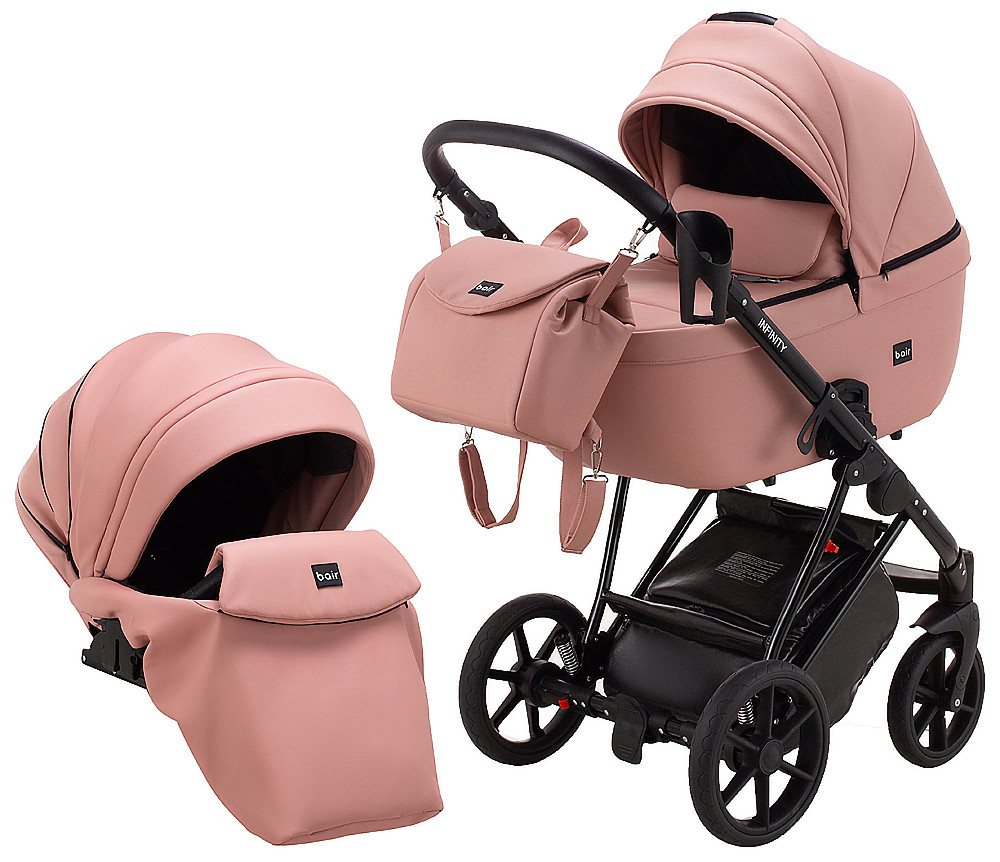 

Коляска 2 в 1 Bair Infinity кожа 100% розовый 625483