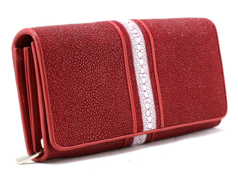 

Кошелек женский из кожи ската (NSK-8432 red) бордовый