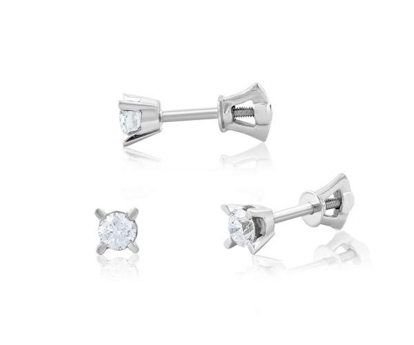 

Серьги-пусеты с камнем SWAROVSKI Zirconia, белое золото, С4127/1GSW