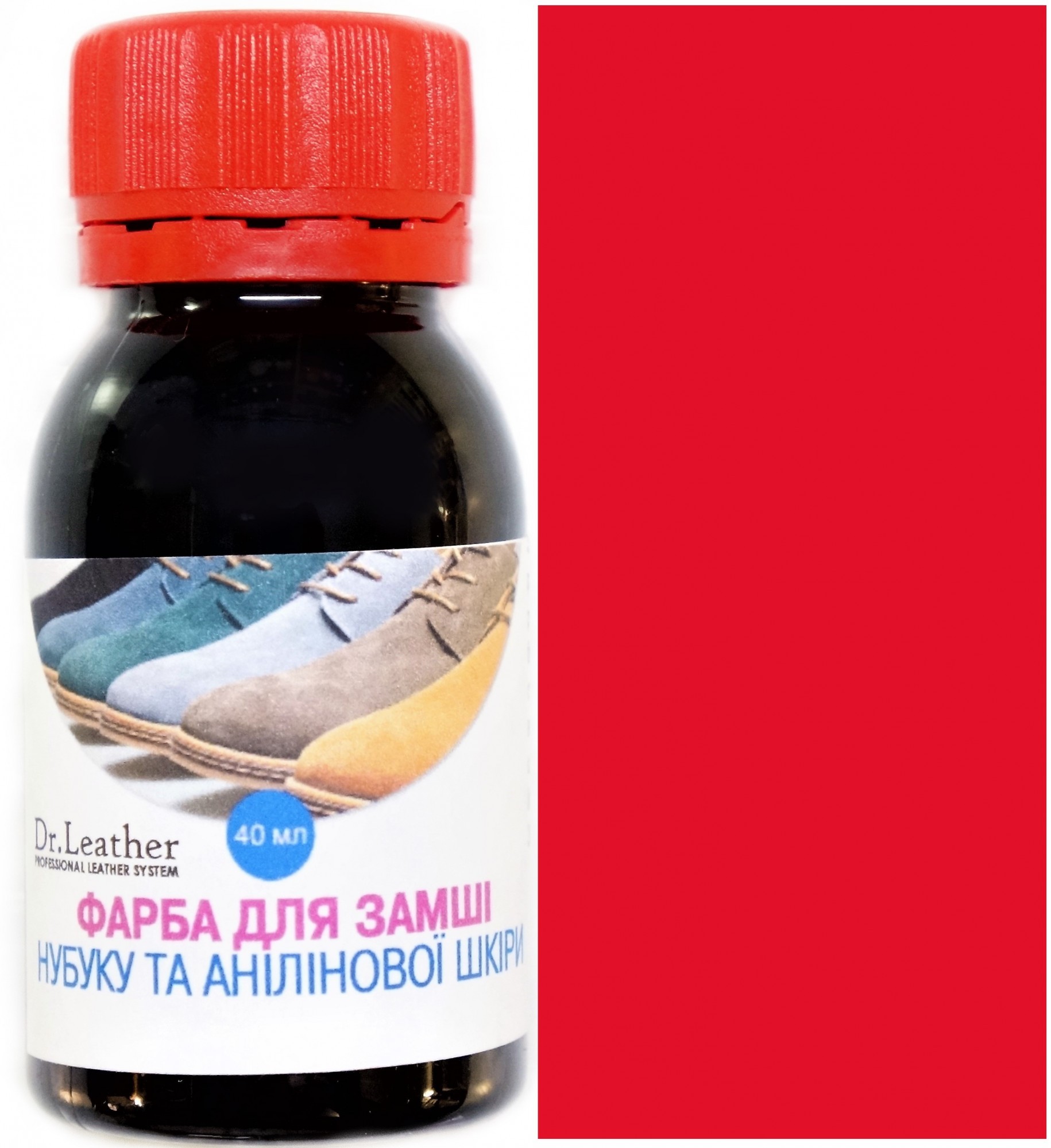 

Краска для замши анилина нубука велюр DrLeather Aniline Dye 40мл Светло красный F008 0017