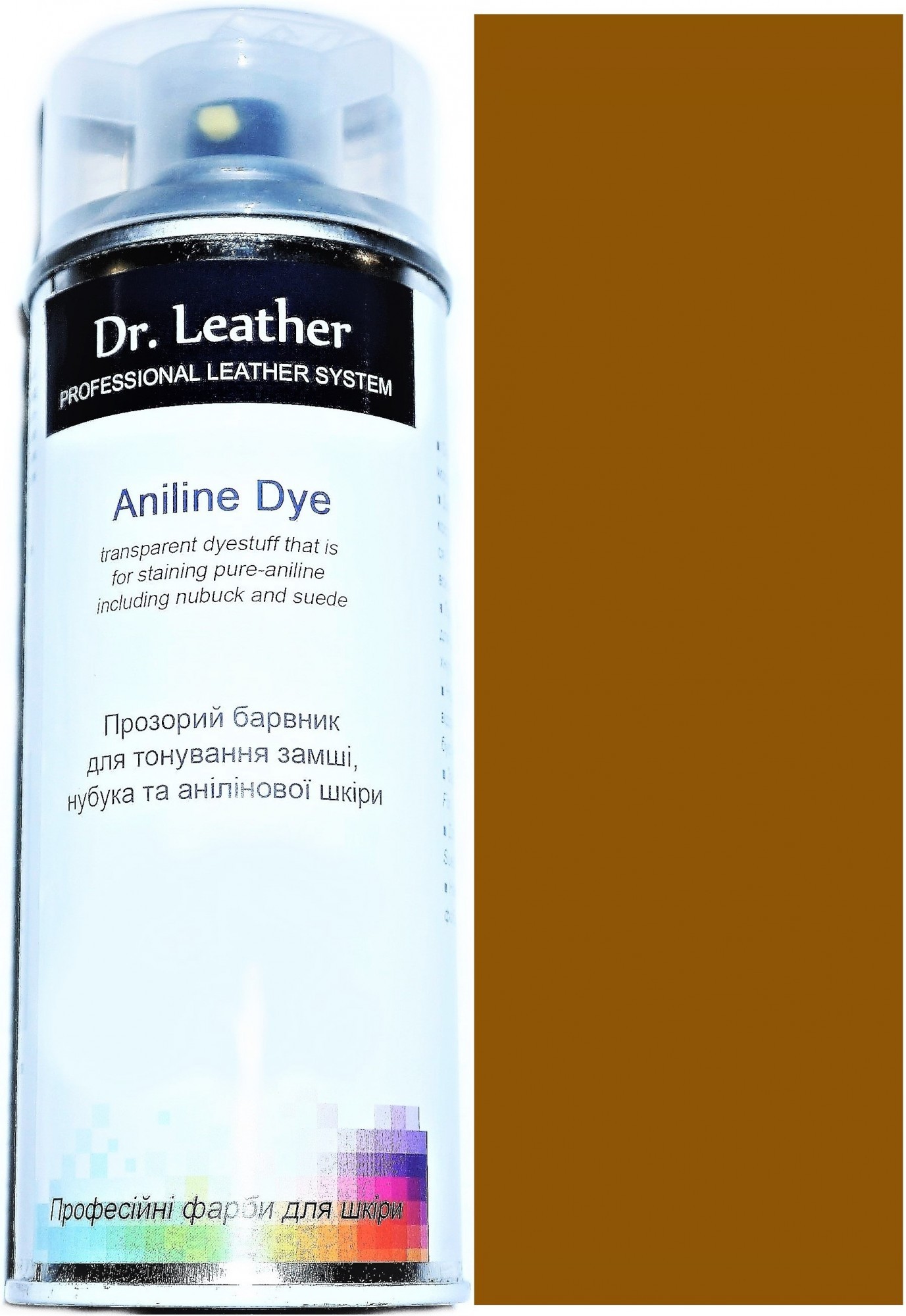 

Фарба аерозольна для замші аніліна нубуку велюру DrLeather 384мл Світло коричневий F008 0006