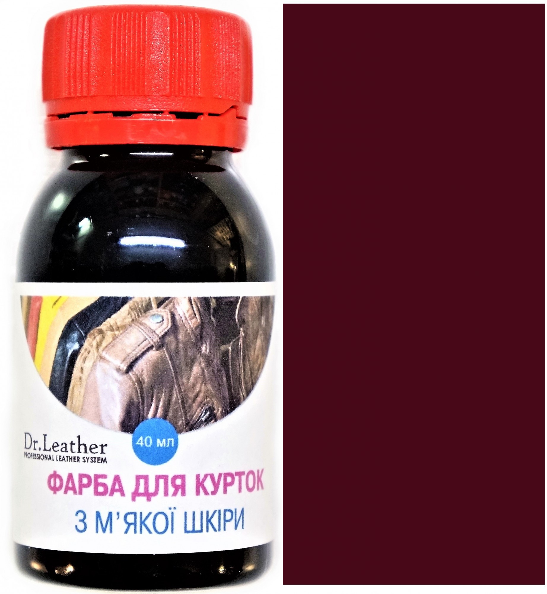 

Фарба для м'якої шкіри DrLeather Touch Up Pigment 40мл Cabernet